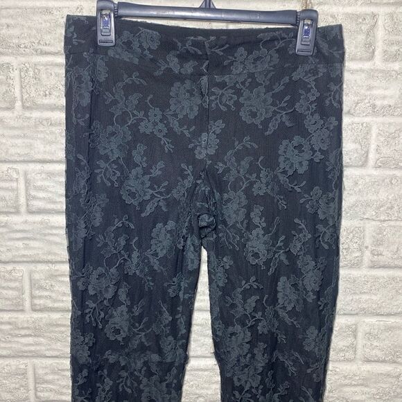 MSRP $275 Theory Lace Covered Black Pants Women's Size 4 - Picture 3 of 10
